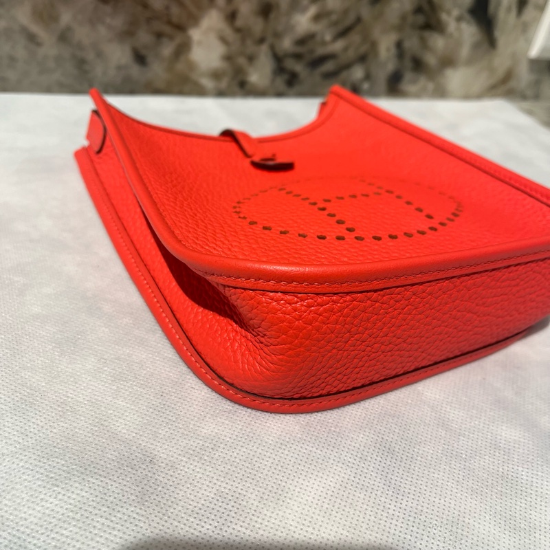 Hermes 蜜桃紅Mini Evelyne 16cm-5