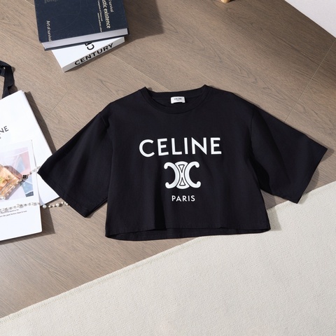 CELINE凱旋門印花短款T恤