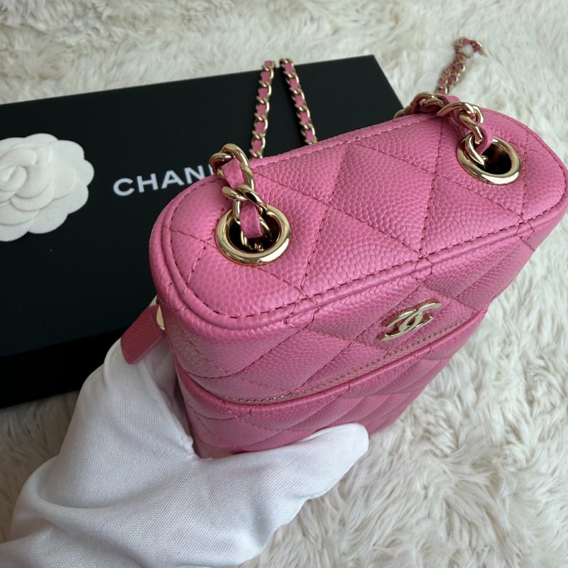 Chanel 手機包 粉色 皮革-2