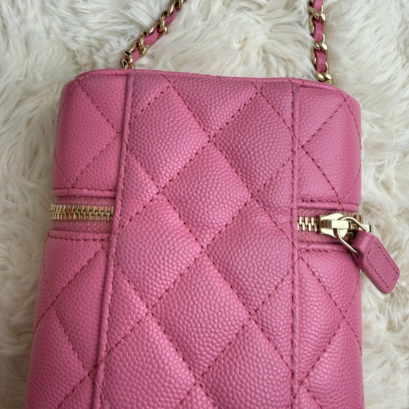 Chanel 手機包 粉色 皮革-6