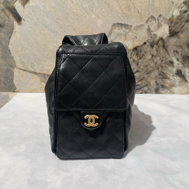 Chanel黑荔枝牛皮金釦小號 25 bag-1