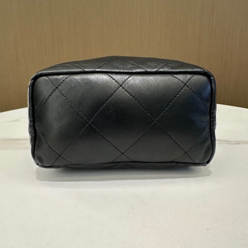 Chanel香奈兒 23p芯片黑色金扣羊皮彩寶福袋單肩斜挎包  尺寸：17*16cm-7