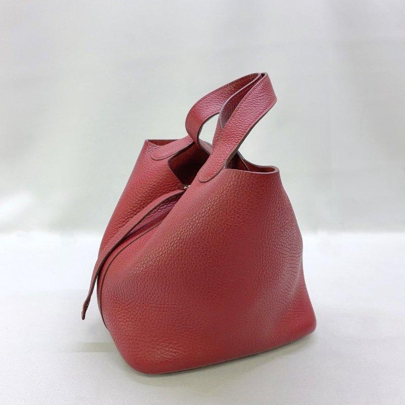 HERMES Picotin 18紅銀釦菜籃子-2