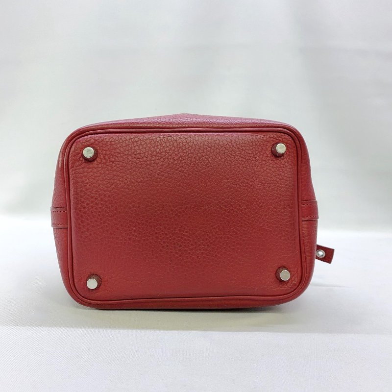 HERMES Picotin 18紅銀釦菜籃子-8