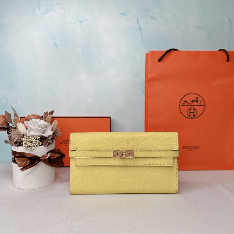 HERMES Kelly青檸色長夾-0