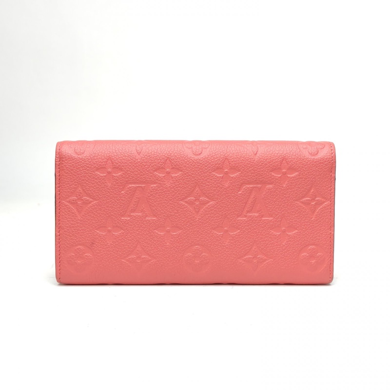 LOUIS VUITTON 粉色牛皮2016Emilie豆子錢夾-2