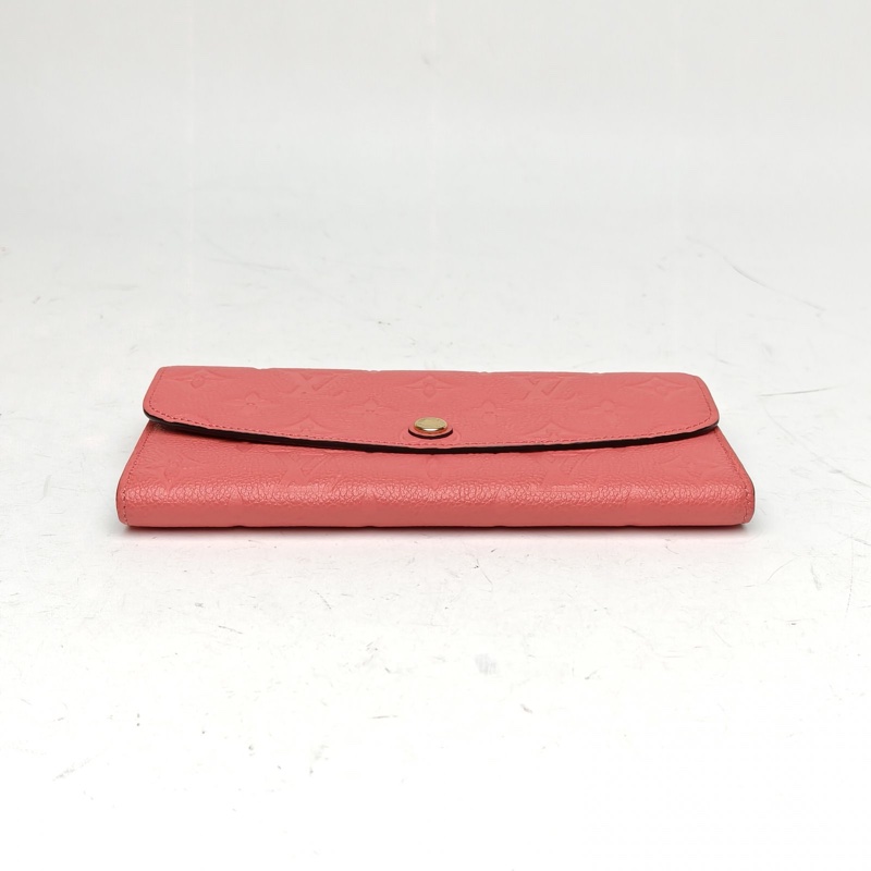 LOUIS VUITTON 粉色牛皮2016Emilie豆子錢夾-3