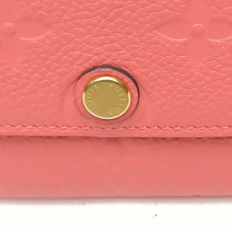 LOUIS VUITTON 粉色牛皮2016Emilie豆子錢夾-4
