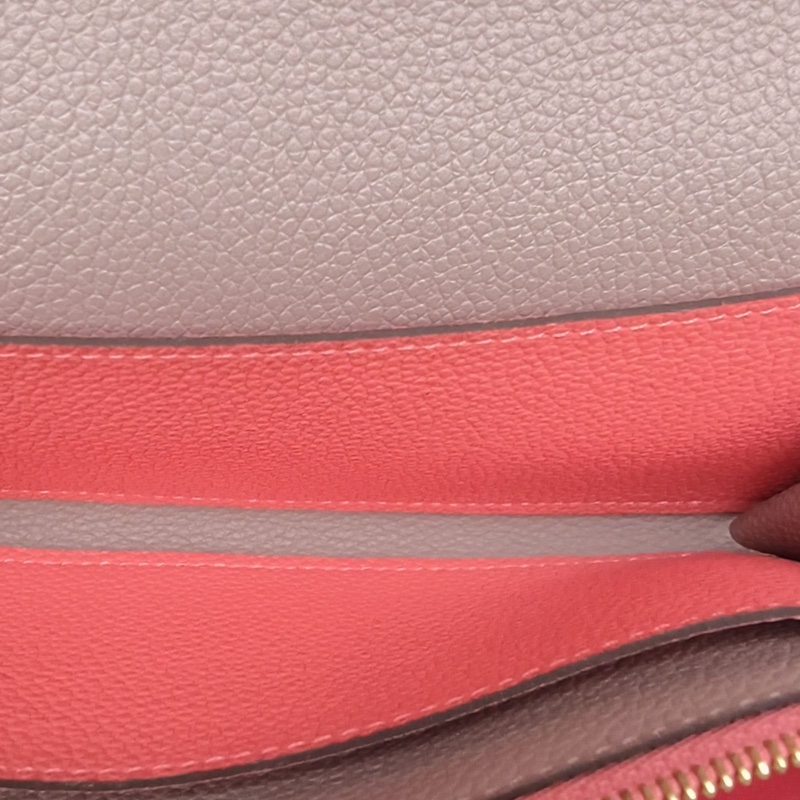 LOUIS VUITTON 粉色牛皮2016Emilie豆子錢夾-5