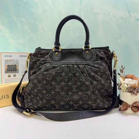 LV Denim Neo Cabby GM黑灰丹寧手提包