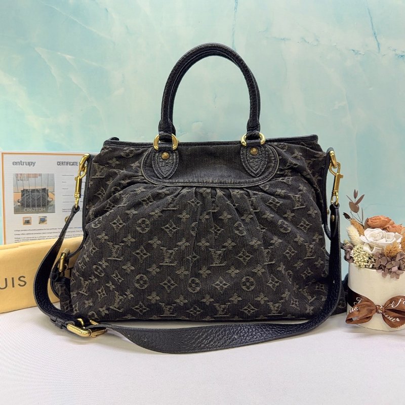 LV Denim Neo Cabby GM黑灰丹寧手提包-0