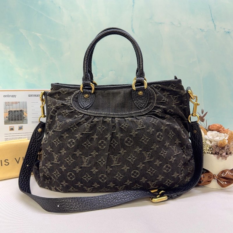 LV Denim Neo Cabby GM黑灰丹寧手提包-1