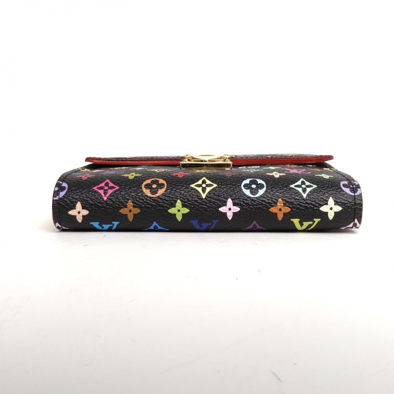 LOUIS VUITTON 中古短款錢包黑三彩PVC2007-3