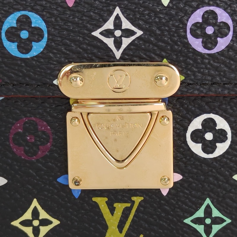 LOUIS VUITTON 中古短款錢包黑三彩PVC2007-4