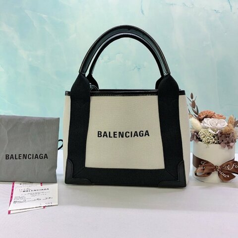 BALENCIAGA NAVY CABAS XS帆布手提肩背包