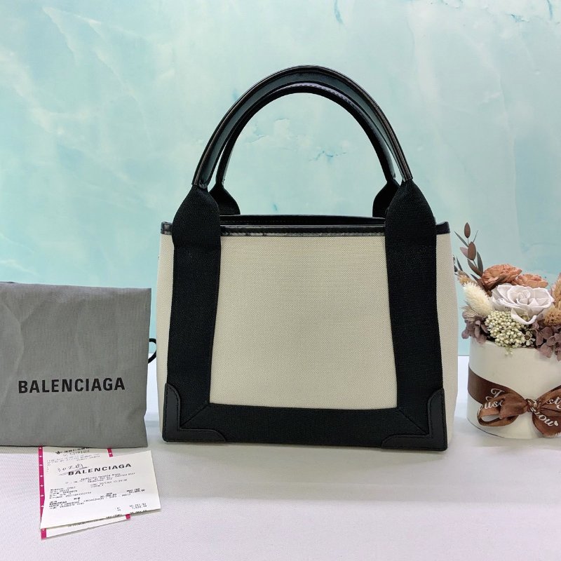 BALENCIAGA NAVY CABAS XS帆布手提肩背包-1