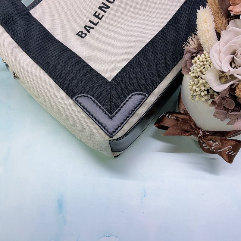 BALENCIAGA NAVY CABAS XS帆布手提肩背包-7