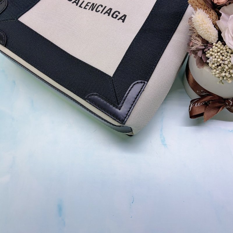 BALENCIAGA NAVY CABAS XS帆布手提肩背包-8