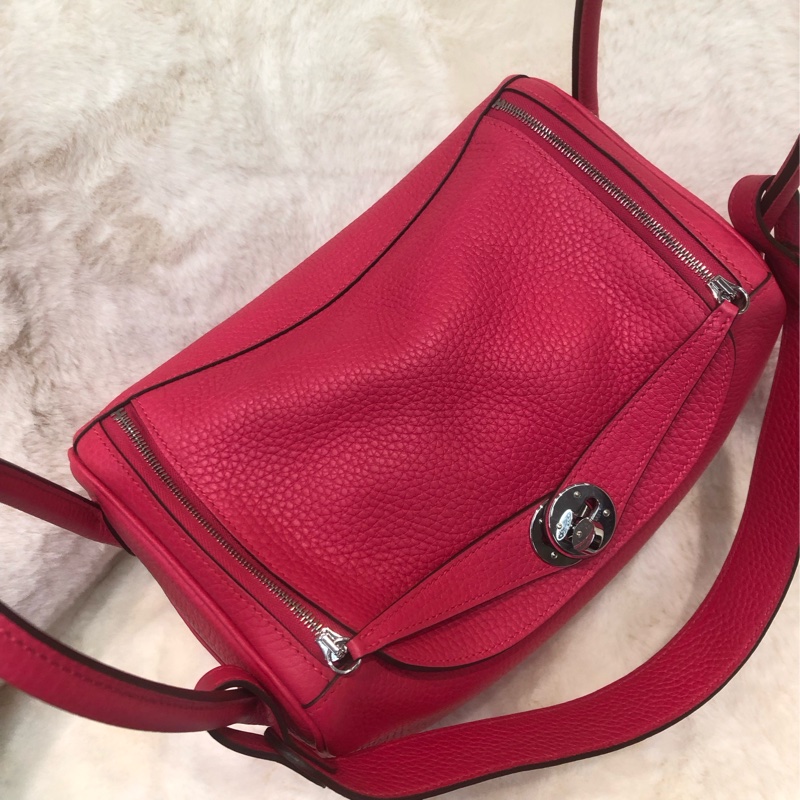 Hermes Lindy 26 銀扣極致粉 D stamp XC383-4