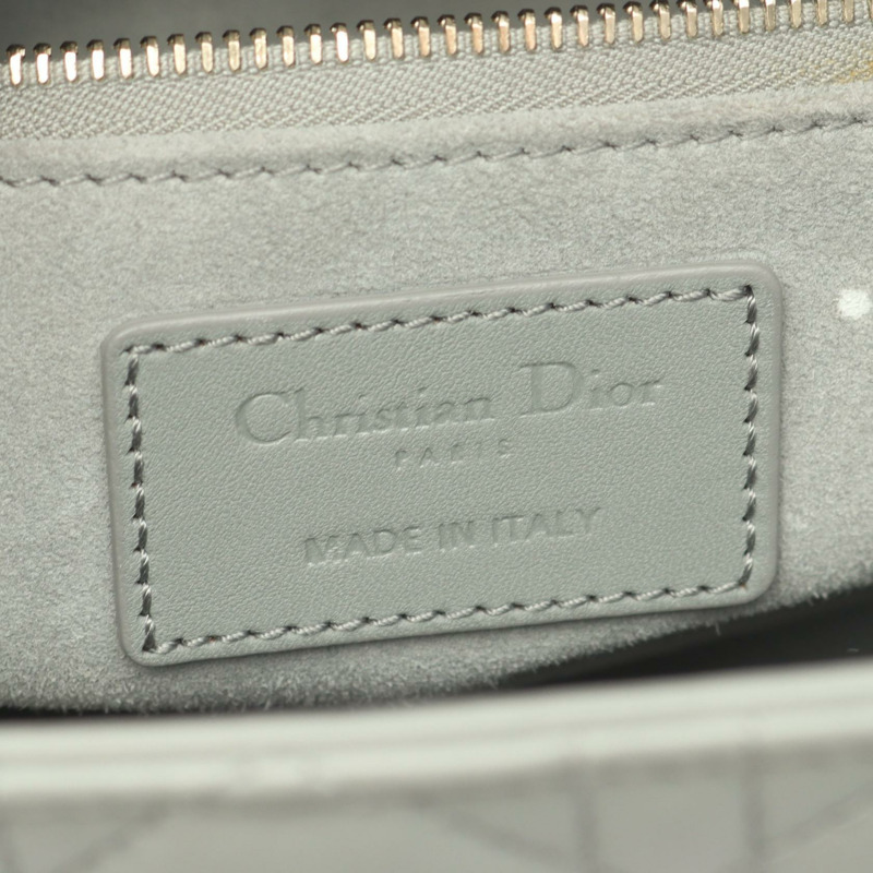 Christian Dior LADY DIOR 中 Cannage 藤格紋手提斜背包，綠色皮革-3