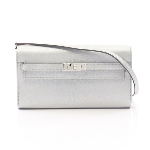 愛馬仕 Kelly to Go Argent 單肩包 Chevre Shakiram 銀色二手女款