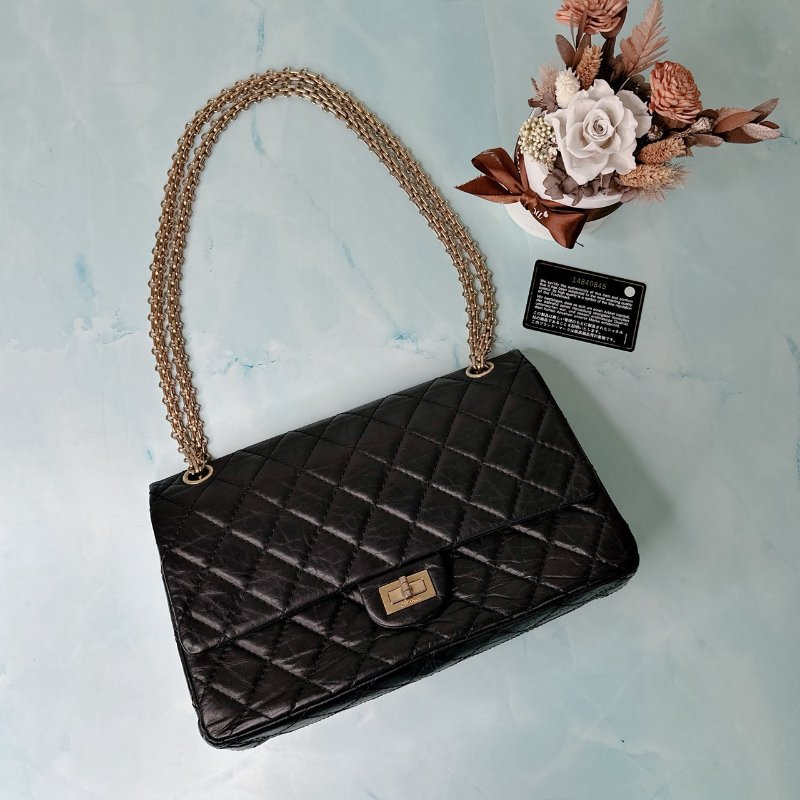 CHANEL 2.55黑金鏈帶包-0