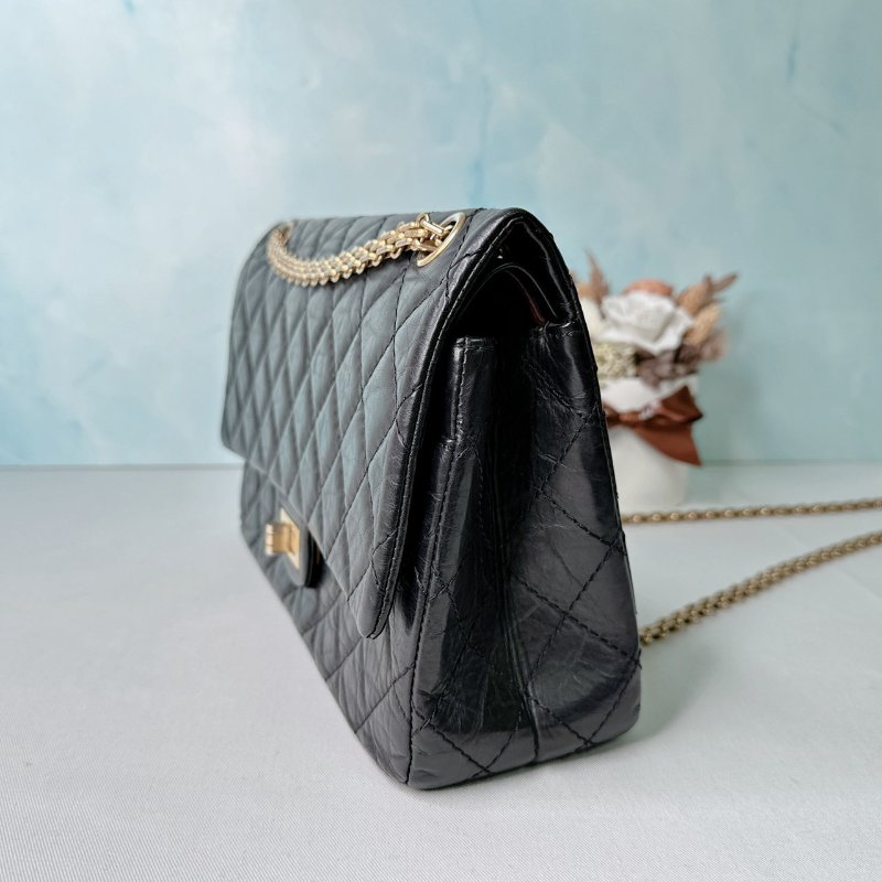 CHANEL 2.55黑金鏈帶包-2