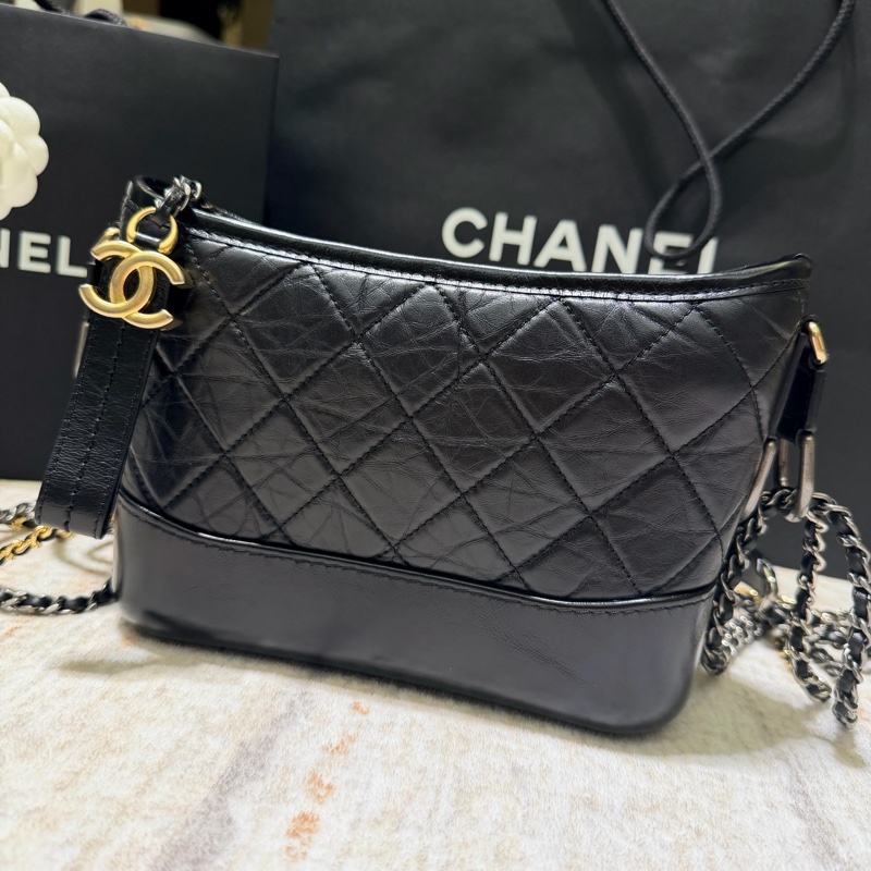 香奈兒 Chanel 黑金流浪包 小款-0