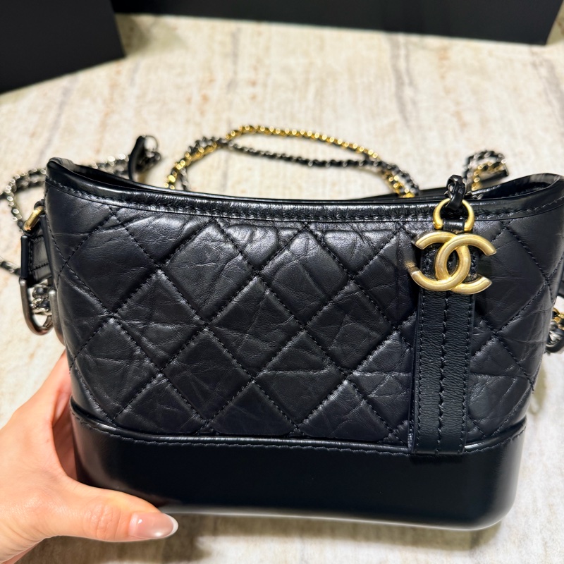 香奈兒 Chanel 黑金流浪包 小款-1