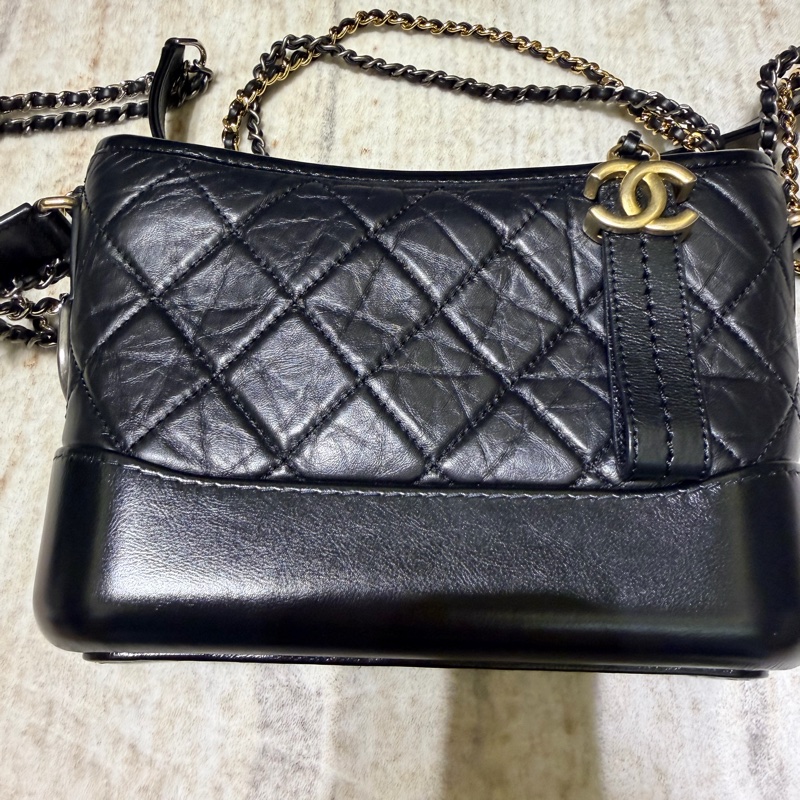 香奈兒 Chanel 黑金流浪包 小款-5