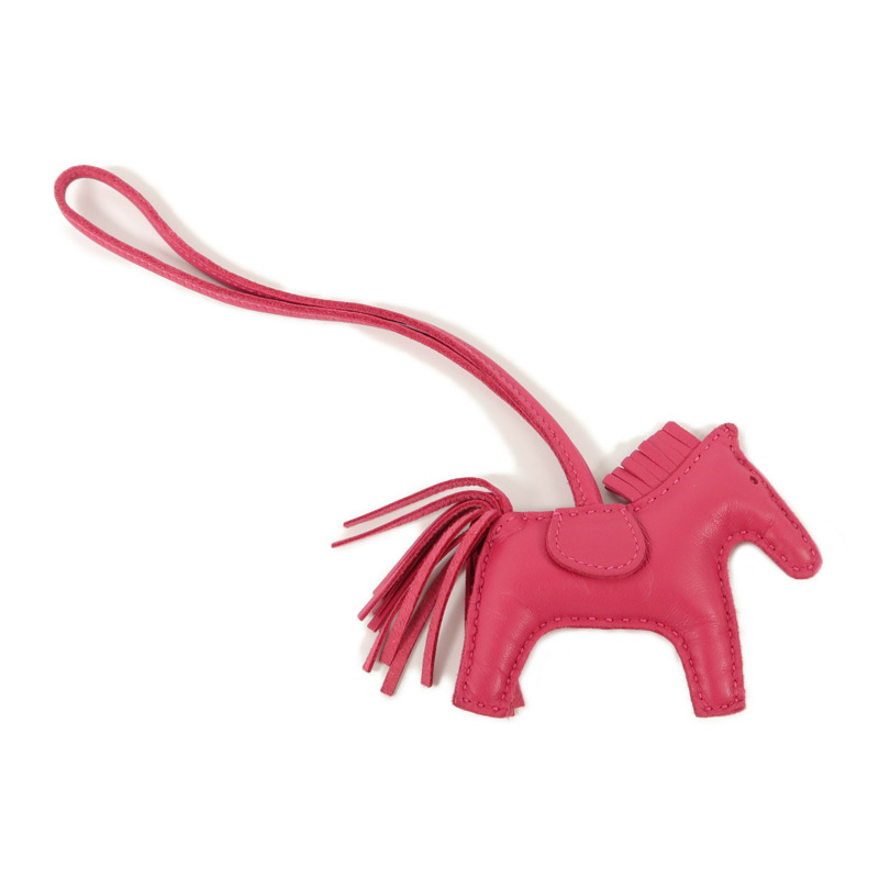 HERMES Milo皮革Rodeo PM掛飾Rose Mexico-1