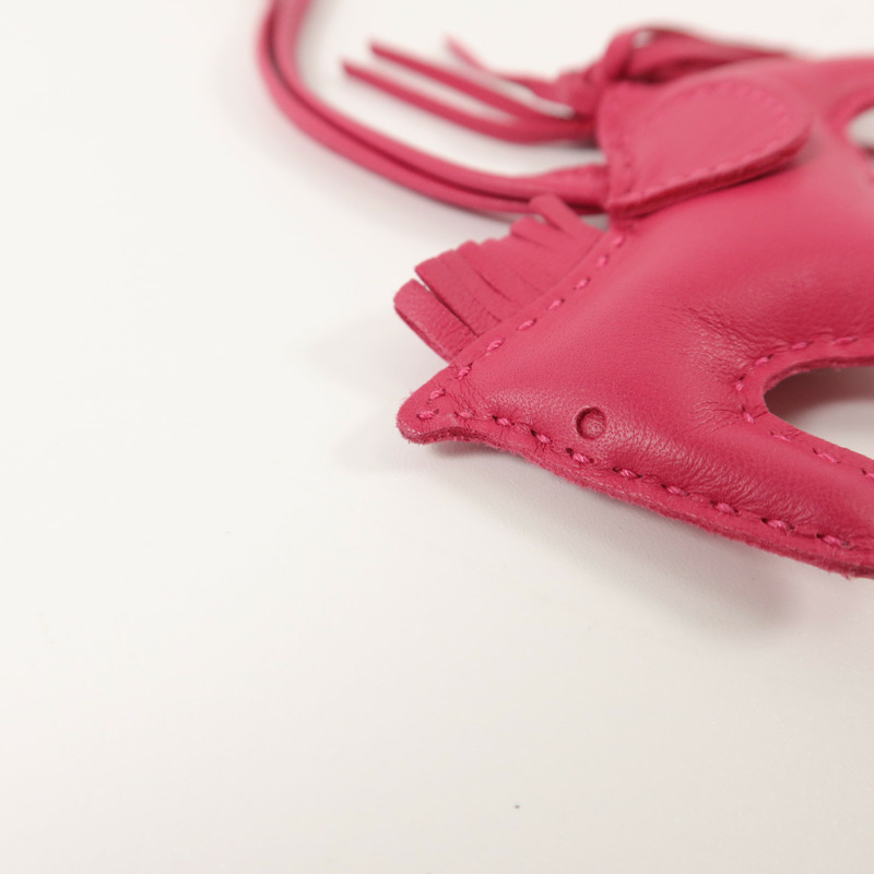 HERMES Milo皮革Rodeo PM掛飾Rose Mexico-9
