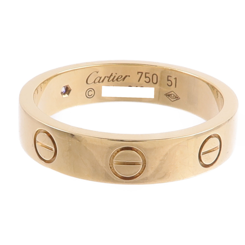 CARTIER 18K黃金Mini Love Ring 1 Diamond鑽石戒指-1