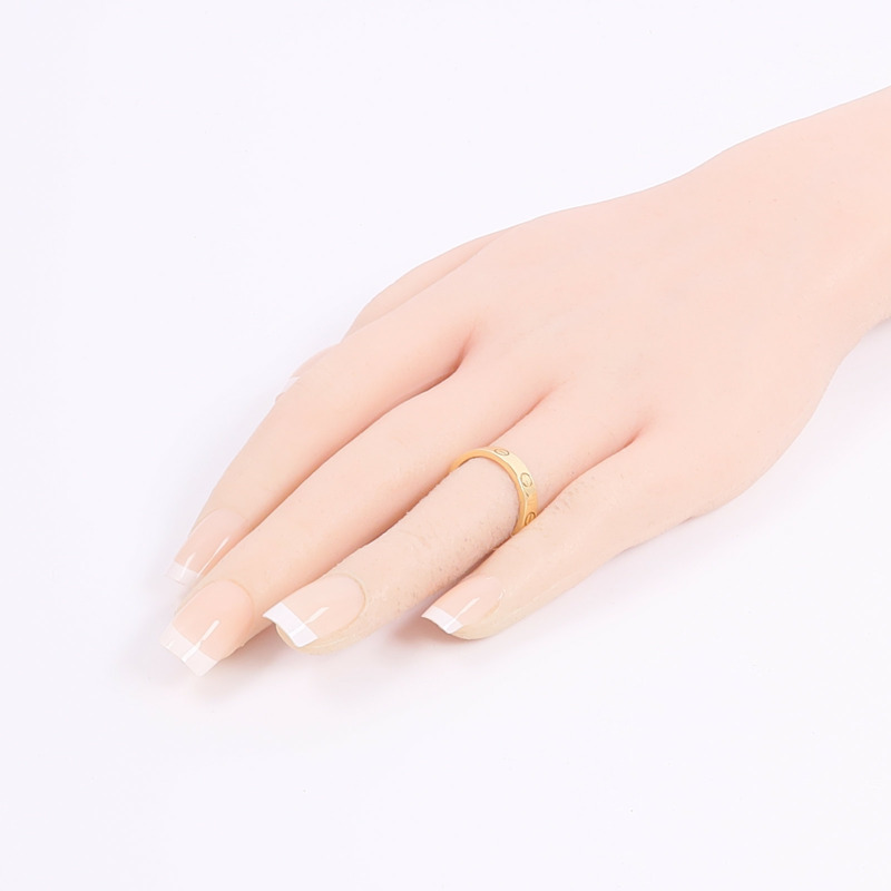 CARTIER 18K黃金Mini Love Ring 1 Diamond鑽石戒指-5