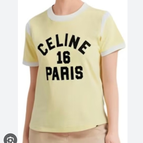 CELINE 奶油黃短款T恤