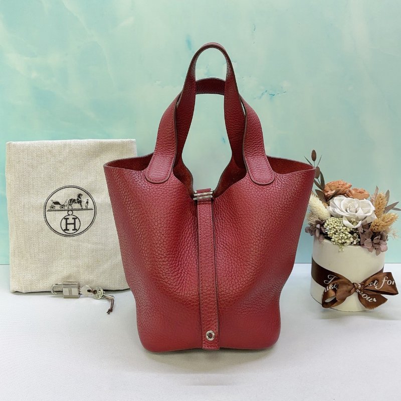 HERMES Picotin 18紅色菜籃子-0