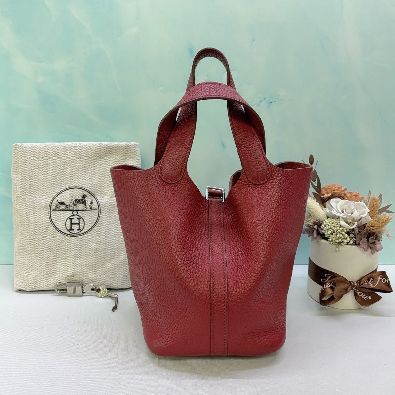 HERMES Picotin 18紅色菜籃子-1