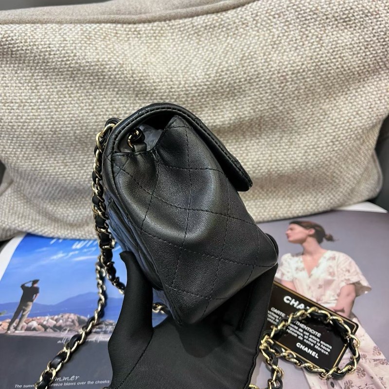 香奈兒/Chanel 黑金方胖子鏈條包-3