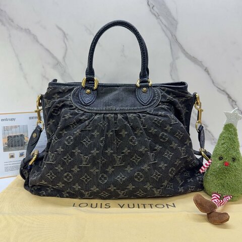 LV Monogram Neo Cabby GM黑灰丹寧手提包