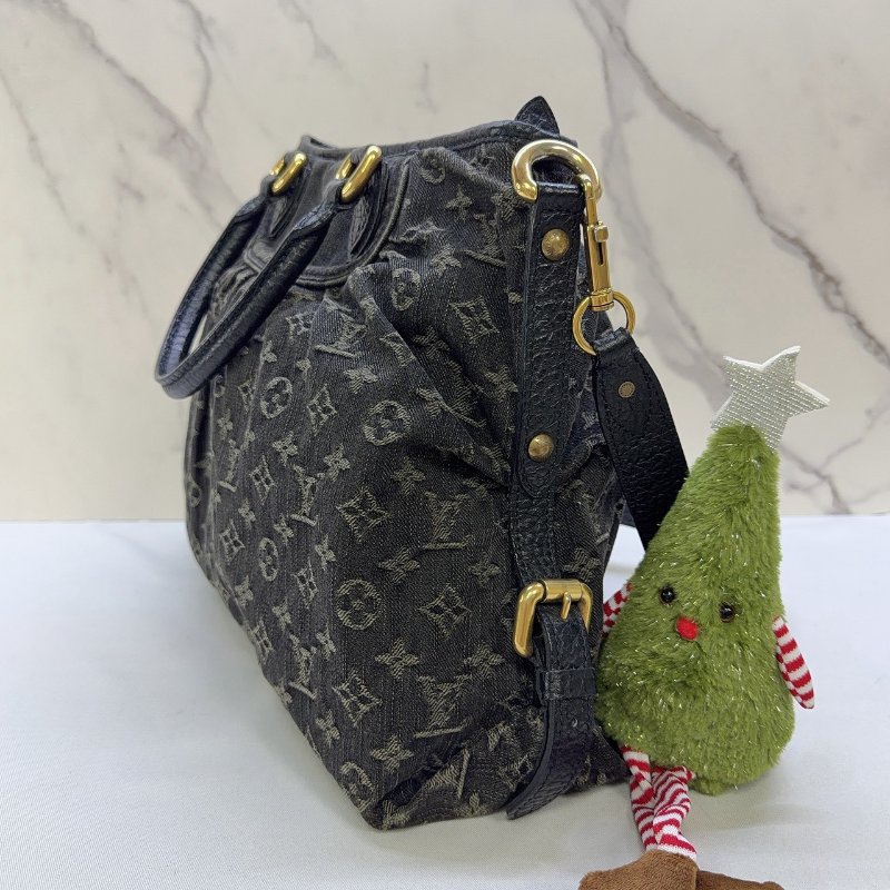 LV Monogram Neo Cabby GM黑灰丹寧手提包-2