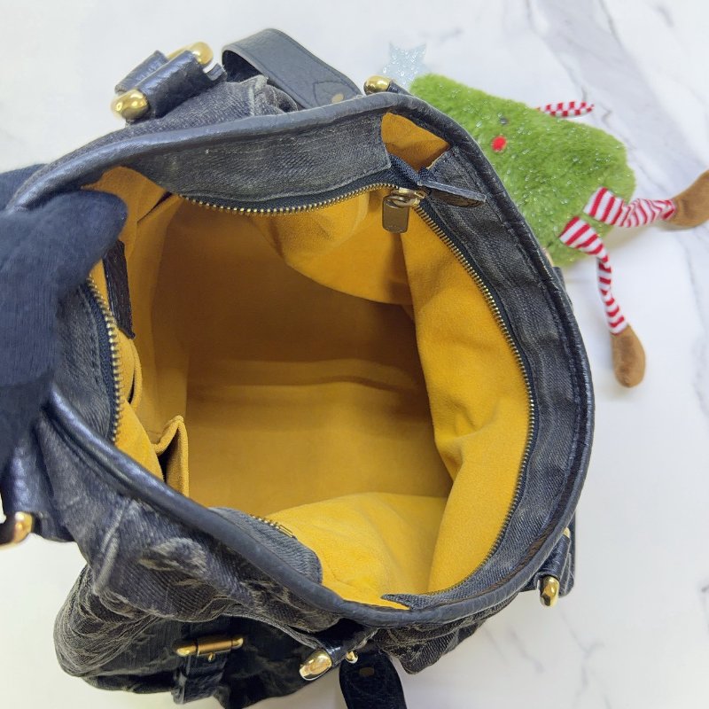 LV Monogram Neo Cabby GM黑灰丹寧手提包-4