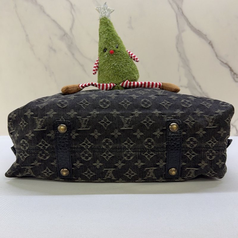 LV Monogram Neo Cabby GM黑灰丹寧手提包-7