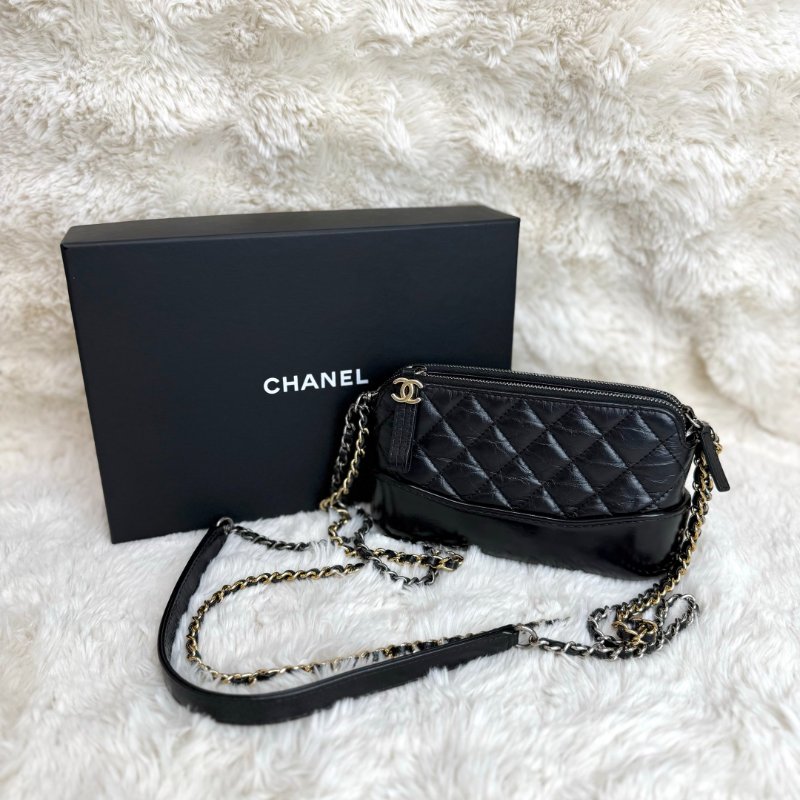 Chanel 流浪包 黑色 菱格纹 牛皮 mini-0