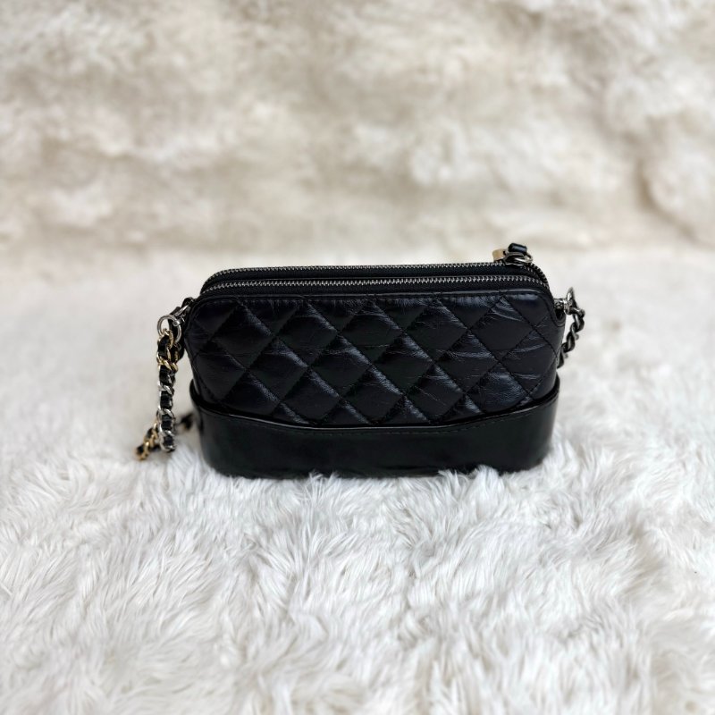 Chanel 流浪包 黑色 菱格纹 牛皮 mini-2