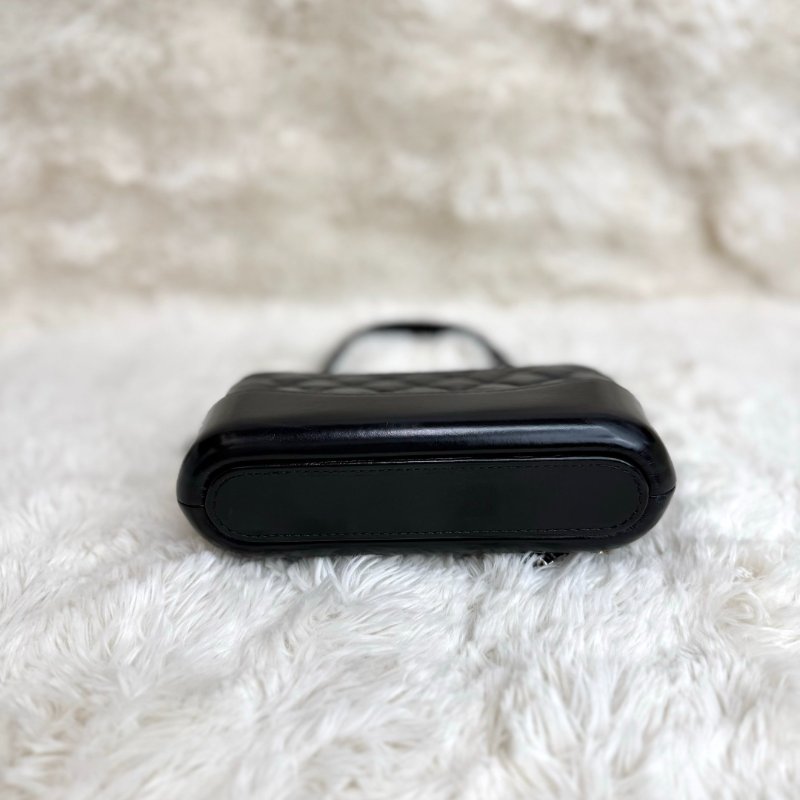 Chanel 流浪包 黑色 菱格纹 牛皮 mini-5