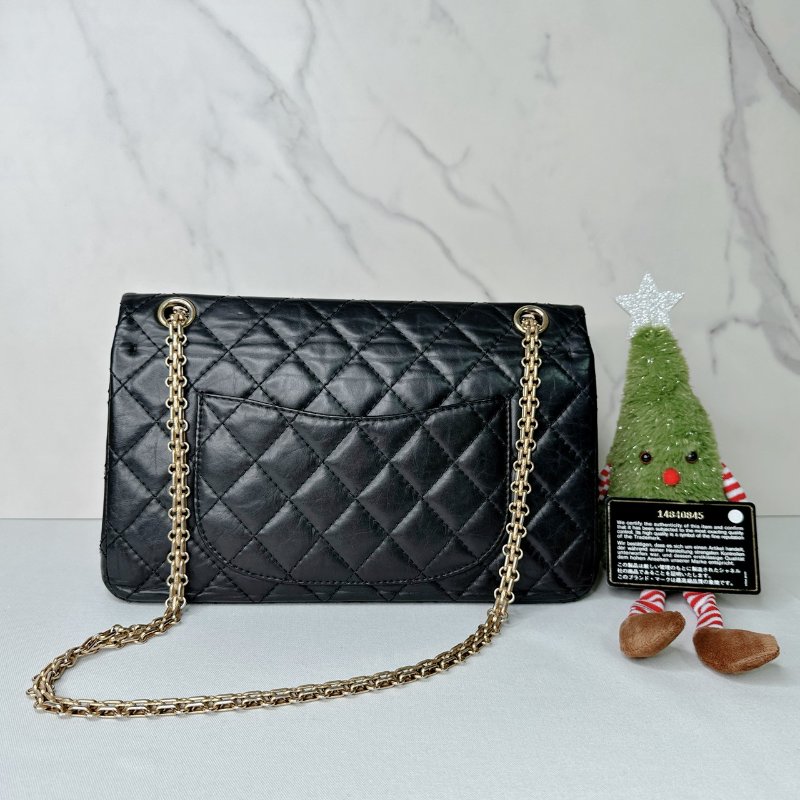 CHANEL 2.55黑金掀蓋鏈帶包-1