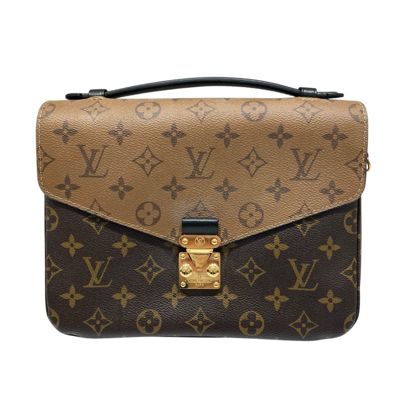 LOUIS VUITTON 路易威登 M44876 POCHETTE MÉTIS MONOGRAM REVERSE 老花郵差包 PVC帆布 棕色 金釦-0