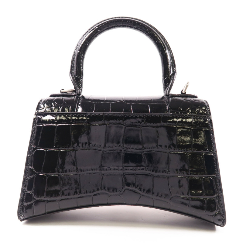 BALENCIAGA 【激減優惠】牛皮皮革Hourglass Top Handle Xs銀扣手挽肩背兩用袋-1