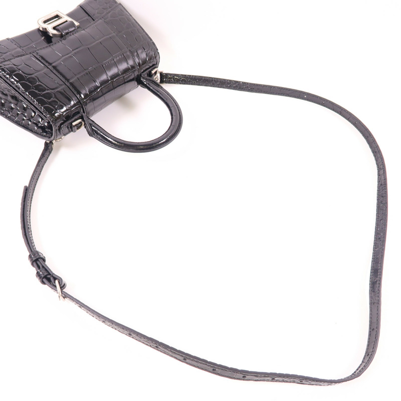 BALENCIAGA 【激減優惠】牛皮皮革Hourglass Top Handle Xs銀扣手挽肩背兩用袋-7