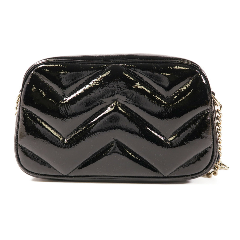 GUCCI 【激減優惠】漆皮皮革GG Marmont Small Camera Bag金扣肩背袋-1